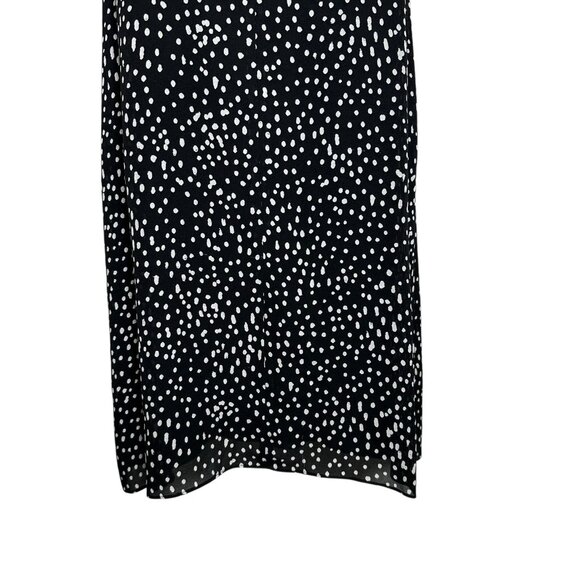 A.L.C. Women’s Sz 2 Sleeveless Black White Polka Dot Shift Lined Dress 100% Silk - Picture 4 of 13
